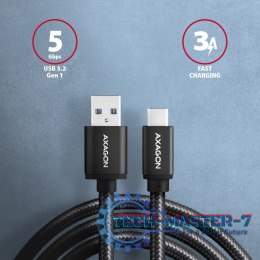 BUCM3-AM15AB Kabel USB-C - USB-A, 1.5m, USB 3.2 Gen 1 3A, ALU, oplot, czarny