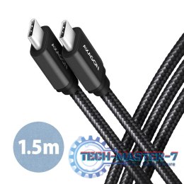 BUCM3-CM15AB Kabel USB-C - USB-C, 1.5m, PD 60W, 3A, ALU, oplot czarny