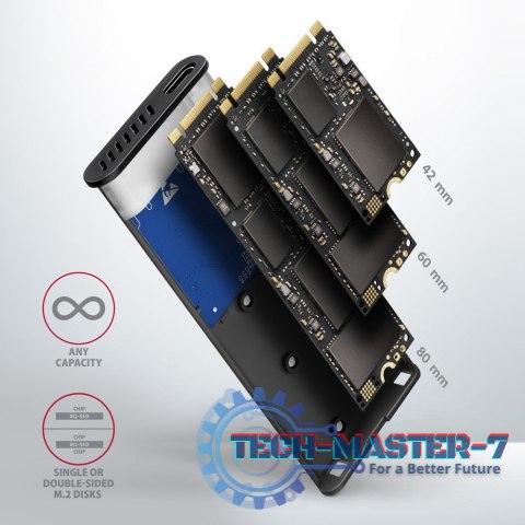 EEM2-SB2 Obudowa zewnętrzna aluminiowa bezśrubowa USB-C 3.2 Gen 2 - M.2 NVMe / SATA SSD 30-80mm ALU pudełko czarne + USB-A - USB EEM2-SB2 Obudowa zewnętrzna aluminiowa bezśrubowa USB-C 3.2 Gen 2 - M.2 NVMe / SATA SSD 30-80mm ALU pudełko czarne + USB-A - USB