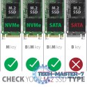 EEM2-SB2 Obudowa zewnętrzna aluminiowa bezśrubowa USB-C 3.2 Gen 2 - M.2 NVMe / SATA SSD 30-80mm ALU pudełko czarne + USB-A - USB