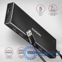 HUE-F7A Hub 7-portowy USB 3.2 Gen 1 ALU FLAT, micro USB, 1m USB-A kabel