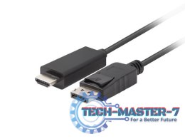 Kabel DisplayPort (M) V1.1 -> HDMI (M) 1.8m czarny