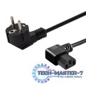 Kabel zasilający Schuko (M) kątowy - IEC C13, kątowy 1,2m CL-115