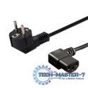 Kabel zasilający Schuko (M) kątowy - IEC C13, kątowy 1,2m CL-115