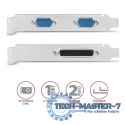 PCEA-PSN Kontroler PCIe 1x port równoległy LPT + 2x port szeregowy RS232 250 kbps, w zestawie SP & LP