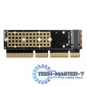 PCEM2-1U Adapter wewnętrzny PCIe x16/x8/x4, M.2 NVMe M-key slot, 1U