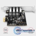 PCEU-43RS Kontroler PCIe 4x port USB 3.2 GEN 1, UASP, chipset Renesas, 15-pin SATA zasilacz, dual power