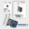 PCEU-43RS Kontroler PCIe 4x port USB 3.2 GEN 1, UASP, chipset Renesas, 15-pin SATA zasilacz, dual power