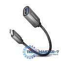 RUCM-AFAC Kabel adapter USB 3.2 Gen 1 Type-C samiec -> Type-A żeńska, 0,2m, 3A, ALU