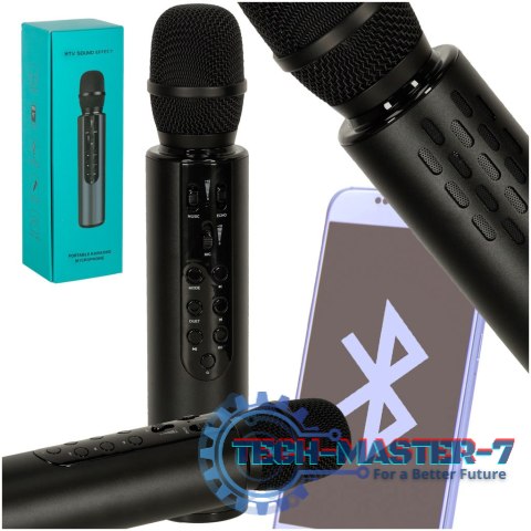 Mikrofon bezprzewodowy do karaoke Bluetooth czarny Mikrofon bezprzewodowy do karaoke Bluetooth czarny