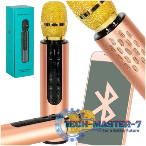 Mikrofon bezprzewodowy do karaoke Bluetooth złoty Mikrofon bezprzewodowy do karaoke Bluetooth złoty
