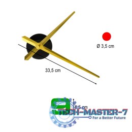 Zegar ścienny naklejany DIY regulowany 80-90 cm złote wskazówki kolorowy 4 cyfry