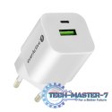 Ładowarka USB/USB-C QC3.0 30W technologia GaN Biała