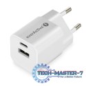 Ładowarka USB/USB-C QC3.0 30W technologia GaN Biała