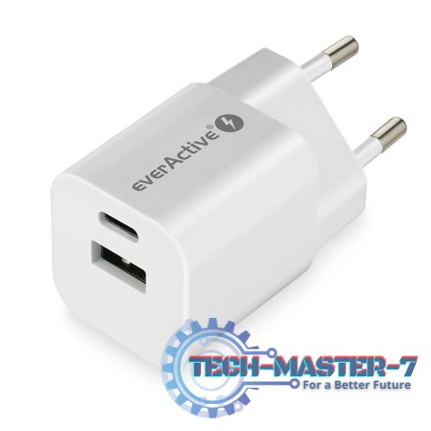 Ładowarka USB/USB-C QC3.0 30W technologia GaN Biała Ładowarka USB/USB-C QC3.0 30W technologia GaN Biała