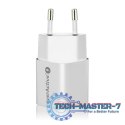 Ładowarka USB/USB-C QC3.0 30W technologia GaN Biała