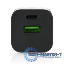 Ładowarka USB/USB-C QC3.0 30W technologia GaN Czarna
