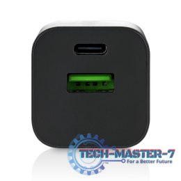 Ładowarka USB/USB-C QC3.0 30W technologia GaN Czarna