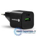 Ładowarka USB/USB-C QC3.0 30W technologia GaN Czarna