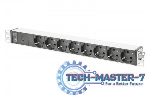Listwa zasilająca PDU 19" Rack, 8x gniazdo schuko, 2.0m, 1x wtyk C14, 10A Aluminiowa Listwa zasilająca PDU 19" Rack, 8x gniazdo schuko, 2.0m, 1x wtyk C14, 10A Aluminiowa