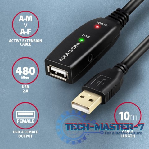 ADR-210 USB 2.0 A-M -> A-F aktywny kabel przedłużacz/wzmacniacz 10m ADR-210 USB 2.0 A-M -> A-F aktywny kabel przedłużacz/wzmacniacz 10m