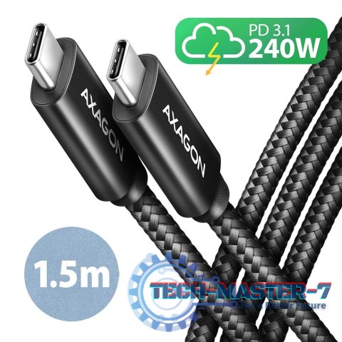 BUCM2-CM15AB Kabel USB-C - USB-C, 1.5m 5A charging, ALU, 240W PD, oplot, USB2.0, czarny BUCM2-CM15AB Kabel USB-C - USB-C, 1.5m 5A charging, ALU, 240W PD, oplot, USB2.0, czarny
