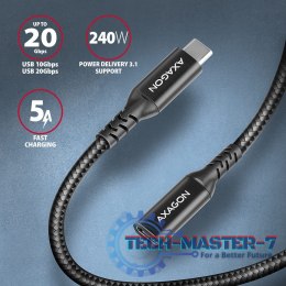 BUCM32-CF15AB Kabel przedłużacz Gen2 USB-C - USB-C 1.5m, 5A, 20Gbps, PD 240W, oplot, czarny