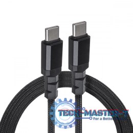 Kabel 2x USB-C 100W 1m wspierajacy PD przesyl danych do 10Gbps MCE491 Czarny