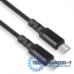 Kabel 2x USB-C 100W 1m wspierajacy PD przesyl danych do 10Gbps MCE491 Czarny