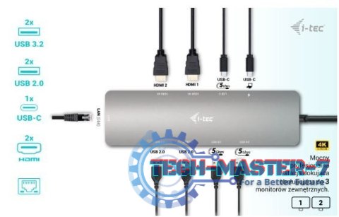 Stacja dokująca USB-C Metal Nano 2x HDMI Display + Power Delivery 100W Stacja dokująca USB-C Metal Nano 2x HDMI Display + Power Delivery 100W
