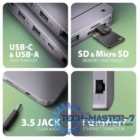 HMC-12GM2 Wieloportowy hub USB 12in1 + M.2 NVMe/SATA pozycja, 10Gbps, 3x USB-A, USB-C, HDMI 4K/60Hz, DP 4K/60Hz, GLAN, SD/microS HMC-12GM2 Wieloportowy hub USB 12in1 + M.2 NVMe/SATA pozycja, 10Gbps, 3x USB-A, USB-C, HDMI 4K/60Hz, DP 4K/60Hz, GLAN, SD/microS