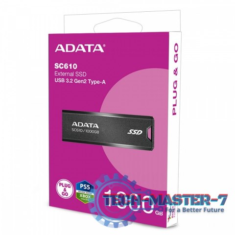 Dysk SSD zewnętrzny SC610 1000 GB USB3.2A Gen2 czarny Dysk SSD zewnętrzny SC610 1000 GB USB3.2A Gen2 czarny