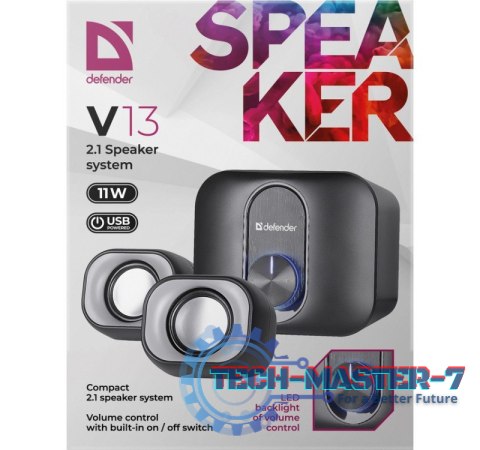 Głośniki komputerowe V13 2.1 11W USB podświetlenie LED Głośniki komputerowe V13 2.1 11W USB podświetlenie LED