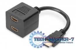 Kabel rozdzielacz/splitter HDMI HighSpeed 1080p 24Hz FHD Typ HDMI A/2xHDMI A M/Ż 0,2m Czarny