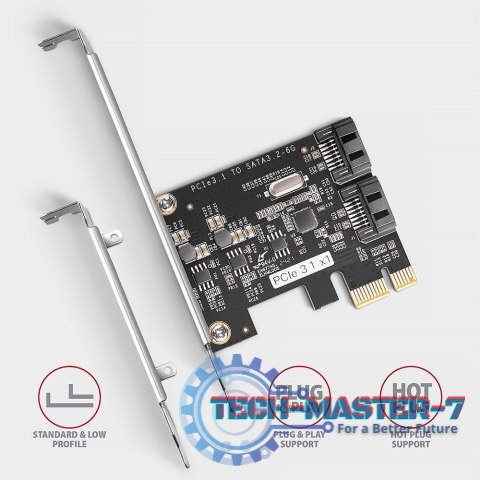 PCES-SJ2 Kontroler PCIe 2x wewnętrzny port SATA 6G, chipset JMB582 SP & LP PCES-SJ2 Kontroler PCIe 2x wewnętrzny port SATA 6G, chipset JMB582 SP & LP