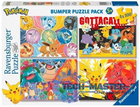 Puzzle 4x100 elementów Pokemon Puzzle 4x100 elementów Pokemon