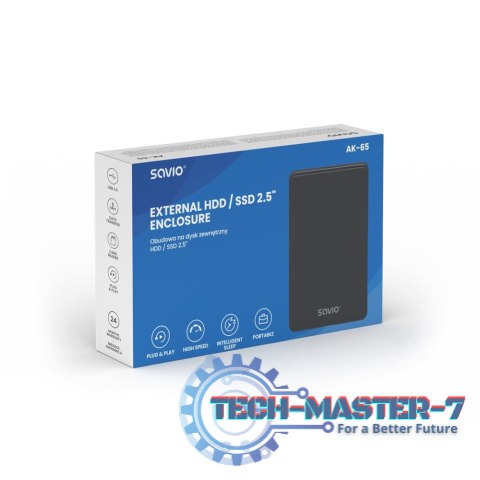 Zewnętrzna obudowa na dysk HDD/SDD 2,5 cala, USB 3.0, AK-65 Zewnętrzna obudowa na dysk HDD/SDD 2,5 cala, USB 3.0, AK-65