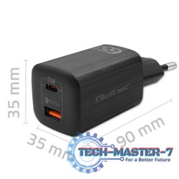 Ładowarka sieciowa 65W GaN ULTRA | 5-20V | 2.25-3.25A | 1 x USB typ C PD | 1 x USB | Czarna