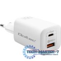 Ładowarka sieciowa 65W GaN ULTRA | 5-20V | 2.25-3.25A | 1 x USB typ C PD | 1 x USB QC 3.0 | Biała