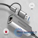 ADE-TXCA Karta sieciowa Gigabit Ethernet adapter, USB-C (USB-A redukcja) 3.2 Gen 1, instalacja automatyczna