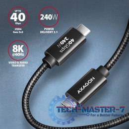 BUCM4X-CM10AB Kabel USB-C - USB-C, USB4 Gen 3x2 1m, PD 240W, 8K HD, ALU, oplot Czarny