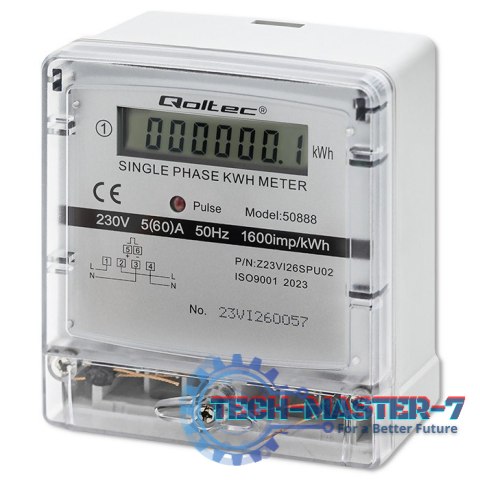Jednofazowy elektroniczny licznik | miernik zużycia energii | 230V | LCD Jednofazowy elektroniczny licznik | miernik zużycia energii | 230V | LCD