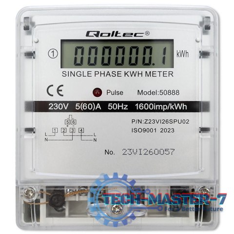 Jednofazowy elektroniczny licznik | miernik zużycia energii | 230V | LCD Jednofazowy elektroniczny licznik | miernik zużycia energii | 230V | LCD
