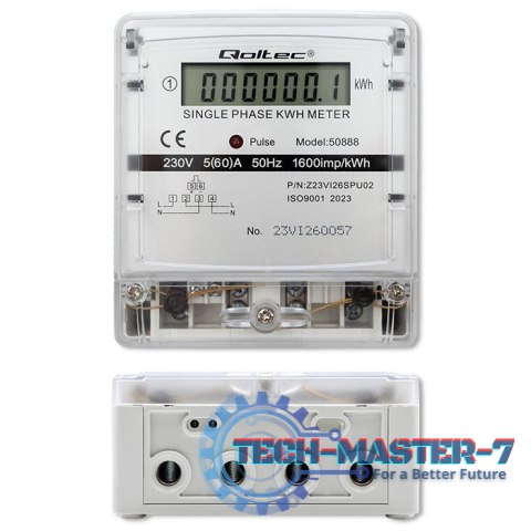 Jednofazowy elektroniczny licznik | miernik zużycia energii | 230V | LCD Jednofazowy elektroniczny licznik | miernik zużycia energii | 230V | LCD