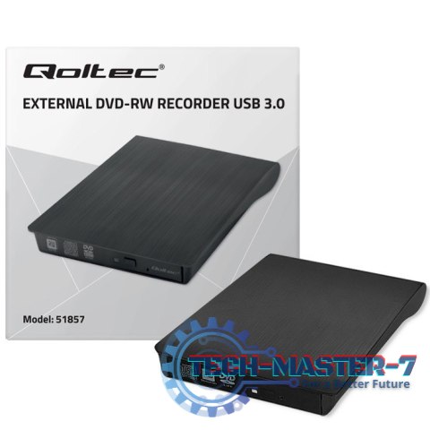 Nagrywarka DVD-RW zewnętrzna | USB 3.0 | Czarna Nagrywarka DVD-RW zewnętrzna | USB 3.0 | Czarna