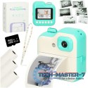 Aparat fotograficzny natychmiastowy drukarka termiczna + wkłady karta 32GB zielony