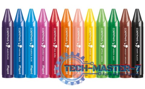 Kredki świecowe dla małych dzieci 1+ Maped 12 kolorów Kredki świecowe dla małych dzieci 1+ Maped 12 kolorów
