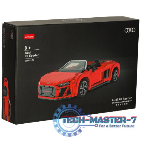 Samochód Rastar 93800 AUDI R8 Spyder 1:14 klocki 1440 el. Samochód Rastar 93800 AUDI R8 Spyder 1:14 klocki 1440 el.