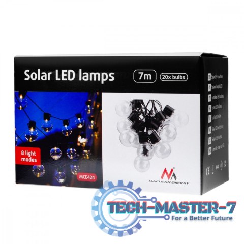 Girlanda solarna ogrodowa 2w1 LED MCE424 7m kule Girlanda solarna ogrodowa 2w1 LED MCE424 7m kule
