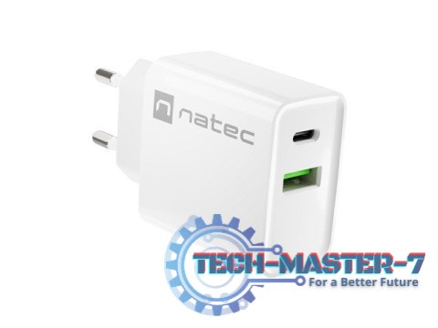 Ładowarka sieciowa Ribera 1x USB-A + 1x USB-C 20W Biała Ładowarka sieciowa Ribera 1x USB-A + 1x USB-C 20W Biała